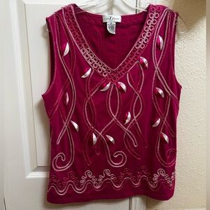 Once 1 Again - Pink Short Sleeve V-Neck Tank Top